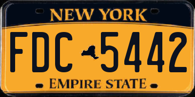 NY license plate FDC5442