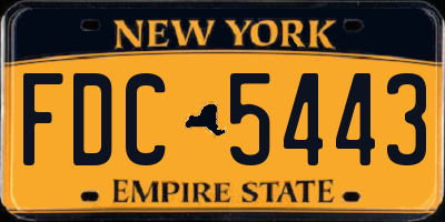 NY license plate FDC5443