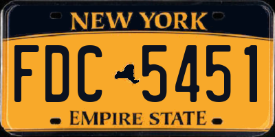 NY license plate FDC5451