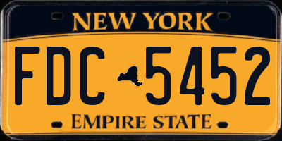 NY license plate FDC5452