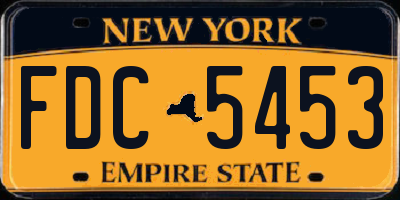 NY license plate FDC5453