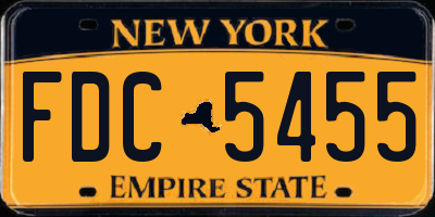 NY license plate FDC5455