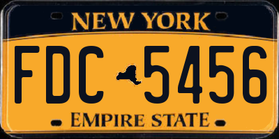 NY license plate FDC5456