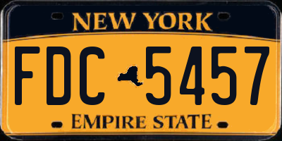 NY license plate FDC5457