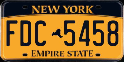 NY license plate FDC5458