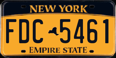 NY license plate FDC5461