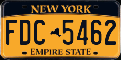 NY license plate FDC5462