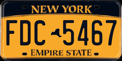 NY license plate FDC5467
