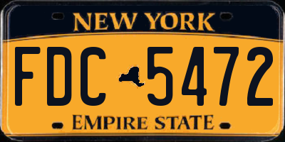 NY license plate FDC5472