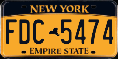 NY license plate FDC5474