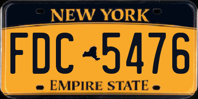 NY license plate FDC5476
