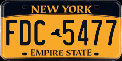 NY license plate FDC5477