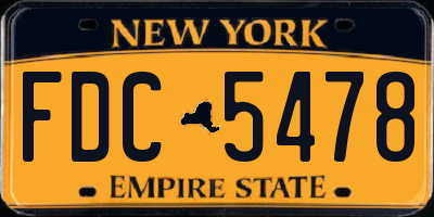 NY license plate FDC5478