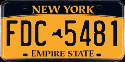 NY license plate FDC5481