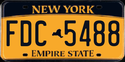 NY license plate FDC5488