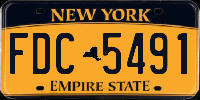 NY license plate FDC5491