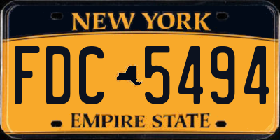 NY license plate FDC5494