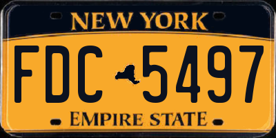 NY license plate FDC5497
