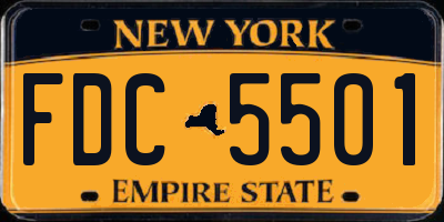 NY license plate FDC5501