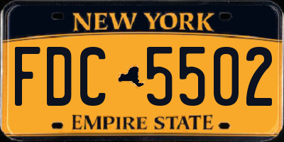 NY license plate FDC5502