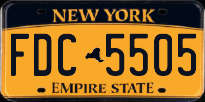 NY license plate FDC5505