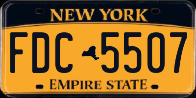 NY license plate FDC5507