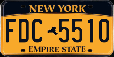 NY license plate FDC5510