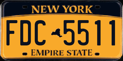 NY license plate FDC5511