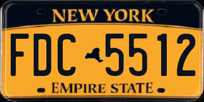NY license plate FDC5512
