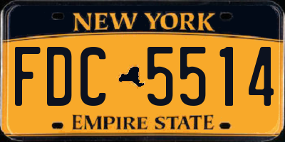 NY license plate FDC5514