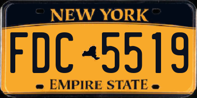 NY license plate FDC5519