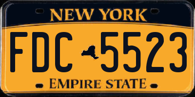 NY license plate FDC5523