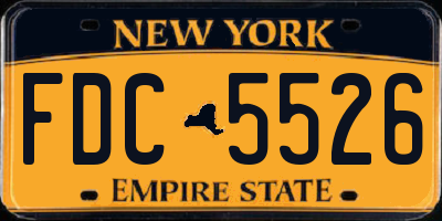 NY license plate FDC5526