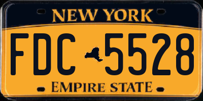 NY license plate FDC5528