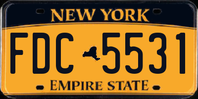 NY license plate FDC5531