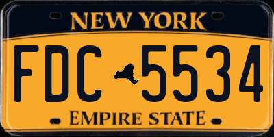 NY license plate FDC5534