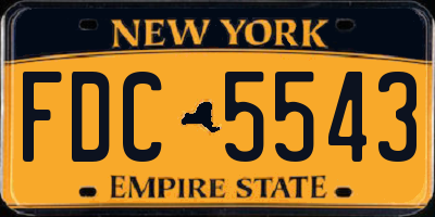 NY license plate FDC5543