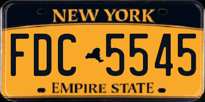 NY license plate FDC5545