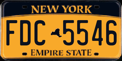 NY license plate FDC5546
