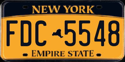 NY license plate FDC5548