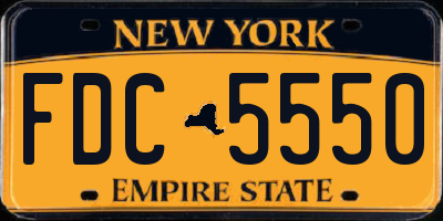 NY license plate FDC5550