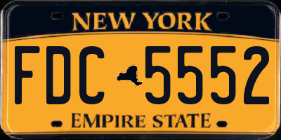 NY license plate FDC5552