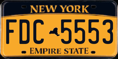 NY license plate FDC5553