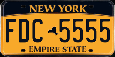 NY license plate FDC5555