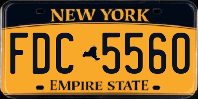 NY license plate FDC5560