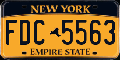 NY license plate FDC5563