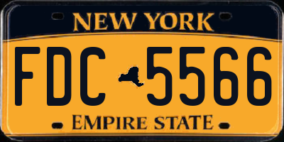 NY license plate FDC5566