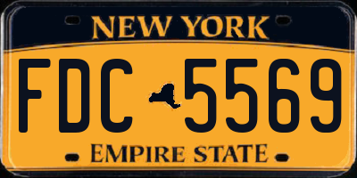 NY license plate FDC5569