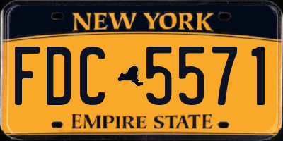 NY license plate FDC5571