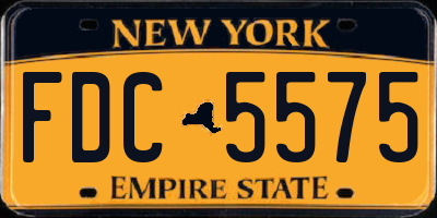 NY license plate FDC5575